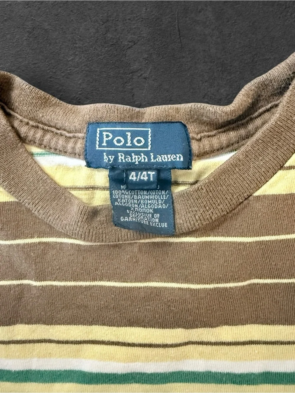 Polo by Ralph Lauren Boys 4T Striped Crew Neck Short Sleeve Cotton T-Shirt
